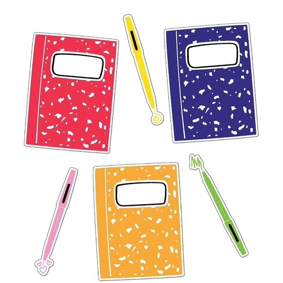 New/Repackaged-Happy Place 36-Piece Notebook & Pen Bulletin Board Cut-Outs - Picture 6 of 8